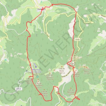 Trace-gps-crets-pilat GPS track, route, trail