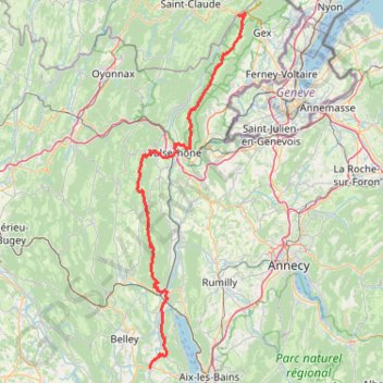 GR9 De Mijoux (Ain) à Yenne (Savoie) GPS track, route, trail