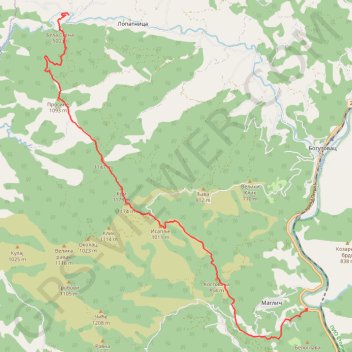 Troglav grebenom od Stance do Maglica GPS track, route, trail