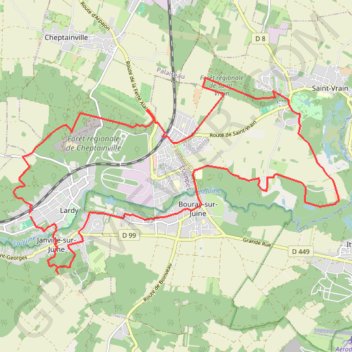 Lardy boucle Saint Vrain GPS track, route, trail