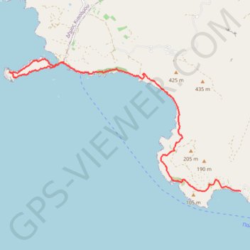 Paléochora à Elafonissi GPS track, route, trail