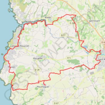 Ploumoguer - Lampaul GPS track, route, trail