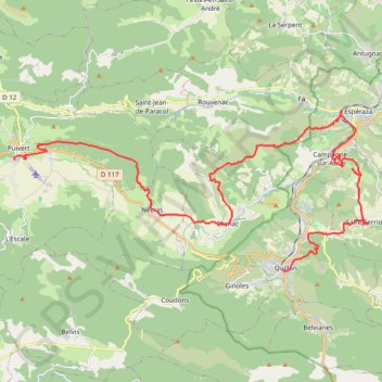 Puivert - Quillan (Tour des châteaux du Pays Cathare) GPS track, route, trail