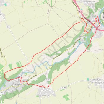 Les coteaux de la Couze Chambon Version 2 GPS track, route, trail