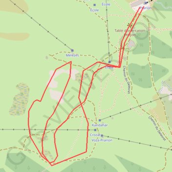 Itinéraire raquette du plateau du Prarion (La Charme) GPS track, route, trail