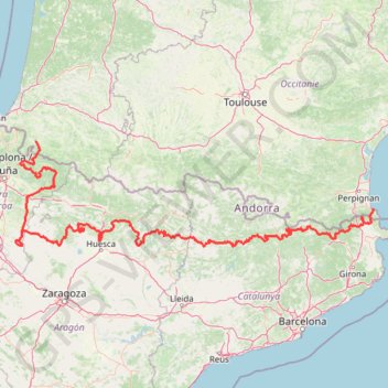 Trace 4X4 traversée des Pyrénées GPS track, route, trail
