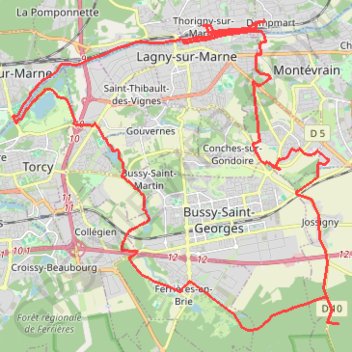 Jossigny GPS track, route, trail