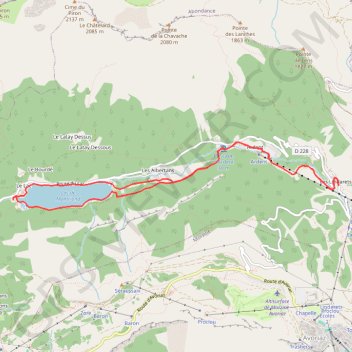 Lac de Montriond à village liandaret GPS track, route, trail