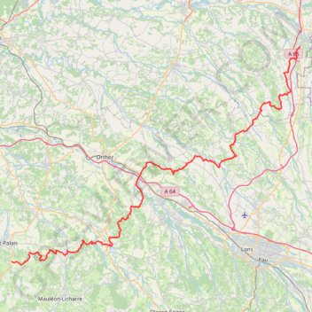 GR65 De Aire-sur-l'Adour (Landes) à Larribar-Sorhapuru (Pyrénées-Atlantiques) GPS track, route, trail