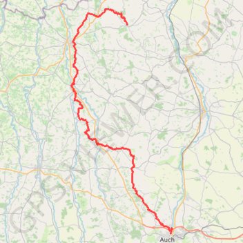 Tour de Gascogne. De Auch à La Romieu (Gers) GPS track, route, trail