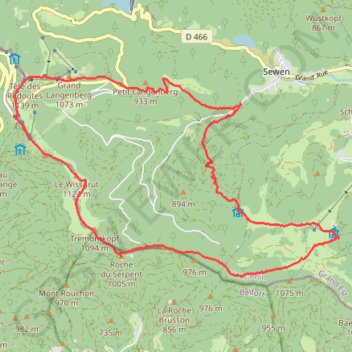 Petit tour de la vallée de la Doller GPS track, route, trail