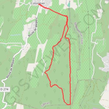 Colombier boussargues GPS track, route, trail