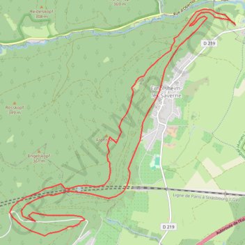 Dossenheim sur Zinsel GPS track, route, trail