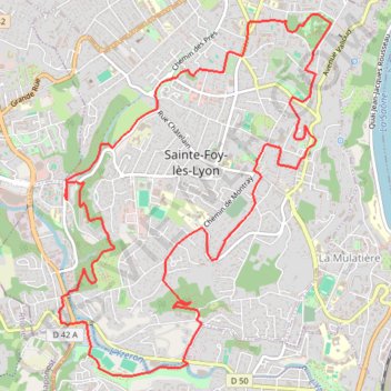 Panoramas et paysages de Sainte-Foy-lès-Lyon GPS track, route, trail
