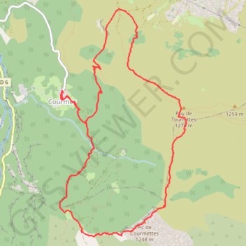 Pic des Courmettes, Puy de Tourrettes hors piste GPS track, route, trail