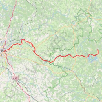 V 93 Limoges - Vassivière (Véloroute) GPS track, route, trail