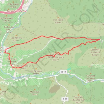 La Portanière - Baisse des Camargues - Vallon Loubier - PIERREFEU - 83 GPS track, route, trail