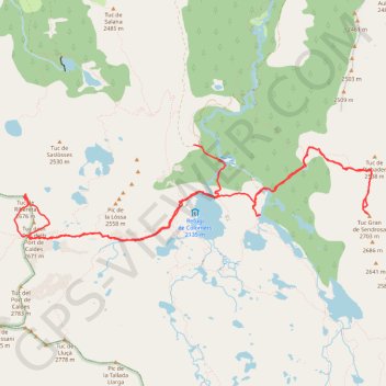 J1 Tuc de Ribereta y Tuc Gran de Sendrosa depuis Colomers, bivouac Lac Long GPS track, route, trail
