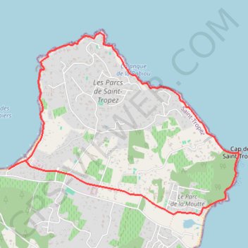 Tour de la Prèsqu'île de Saint Tropez GPS track, route, trail