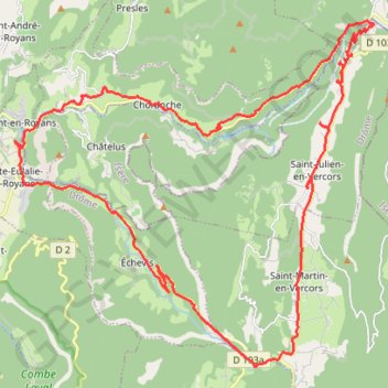 Saint-Julien-en-Vercors - Grands Goulets - Pont-en-Royans GPS track, route, trail