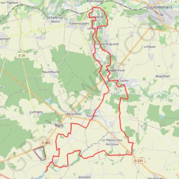 La Ronde de Brie - Lumigny GPS track, route, trail