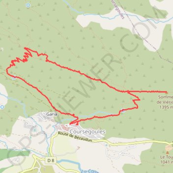 Baisse et Sommet du Viériou GPS track, route, trail