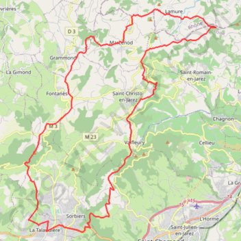 De La Talaudière à Saint-Appollinaire GPS track, route, trail