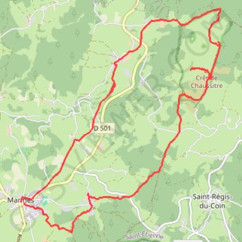 Marlhes Le Mont Chaussitre GPS track, route, trail