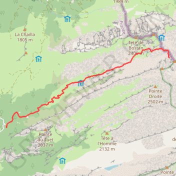 Pointe des Chamois GPS track, route, trail