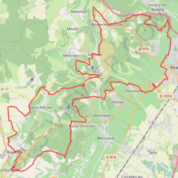 Beaune - La Rochepot GPS track, route, trail