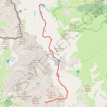 Avant derniere etape du tour du mont VISO (ITALIE) GPS track, route, trail