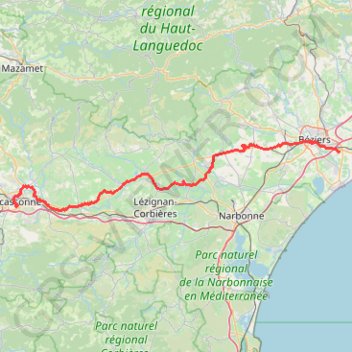 Carcassonne Béziers GPS track, route, trail