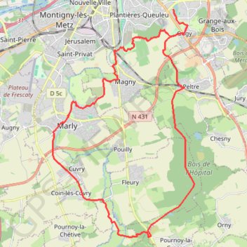 Lac Symphonie - Metz GPS track, route, trail