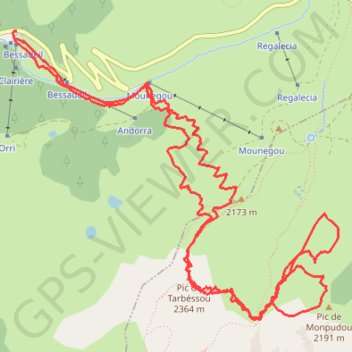 Pic de Tarbésou GPS track, route, trail