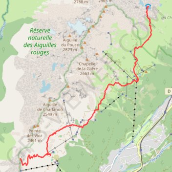 Traversée des Aiguilles Rouges : Brévent - Lac Blanc GPS track, route, trail