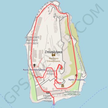 Ile de Spinalonga-1,6 km-17159248 GPS track, route, trail