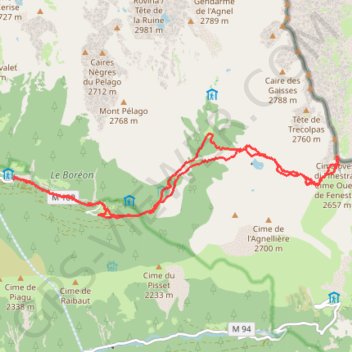 Cime ouest de fenestre GPS track, route, trail
