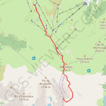 Pic de Nord Nère depuis Peyresourde GPS track, route, trail