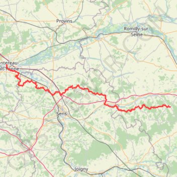 GR 2 : De Vauchassis (Aube) à Montereau-Fault-Yonne (Seine-et-Marne) GPS track, route, trail