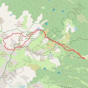 Tour du Baxouillade depuis Puyvalador GPS track, route, trail