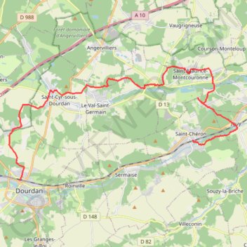De Dourdan à Saint Chéron GPS track, route, trail
