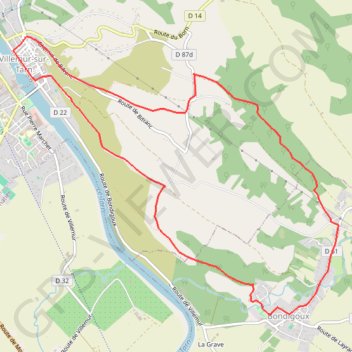 Villemur Bondigoux GPS track, route, trail