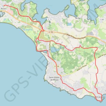 De Arzon à la Pointe de Saint-Jacques GPS track, route, trail