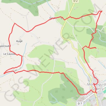 Randonnée autour de Montaigu-de-Quercy GPS track, route, trail
