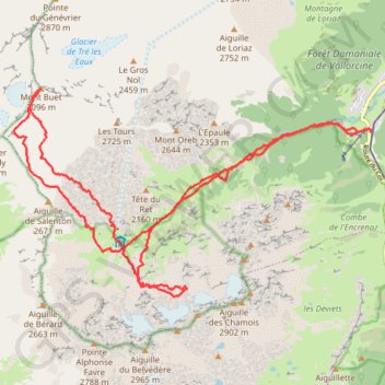 Buet col glacier d'Anneuley GPS track, route, trail