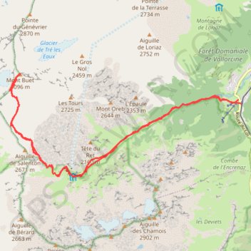 Mont Buet depuis Le Buet GPS track, route, trail