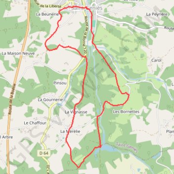 Saint Génies - Boucle des Etangs GPS track, route, trail