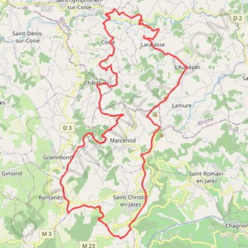 Larajasse : du côté de la Loire GPS track, route, trail