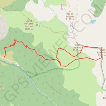 Pic de Balbonne depuis le Fanguil GPS track, route, trail