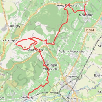 De Santenay à Meursault (21) GPS track, route, trail